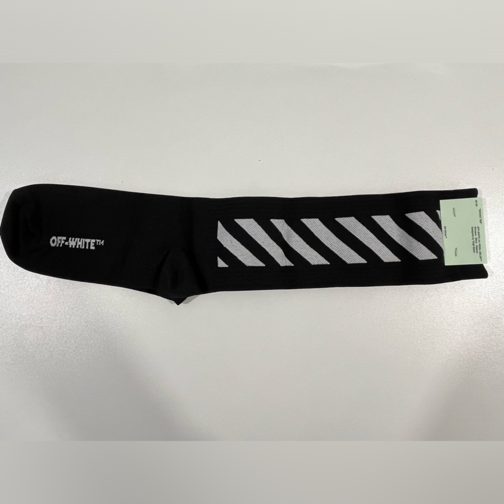 New in box! Off-white, Diagonals Mid Socks, black, size U - Picture 6 of 11